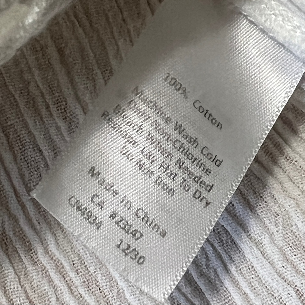 Talbots White Gauzy Cotton Crotchet Swim Coverup Dress L - Picture 8 of 8